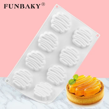 

FUNBAKY 8 Cavity 3D Silicone Cake Mold Baking Tools DIY Mousse Dessert Bakeware Cooking Decorating Tools Moulds