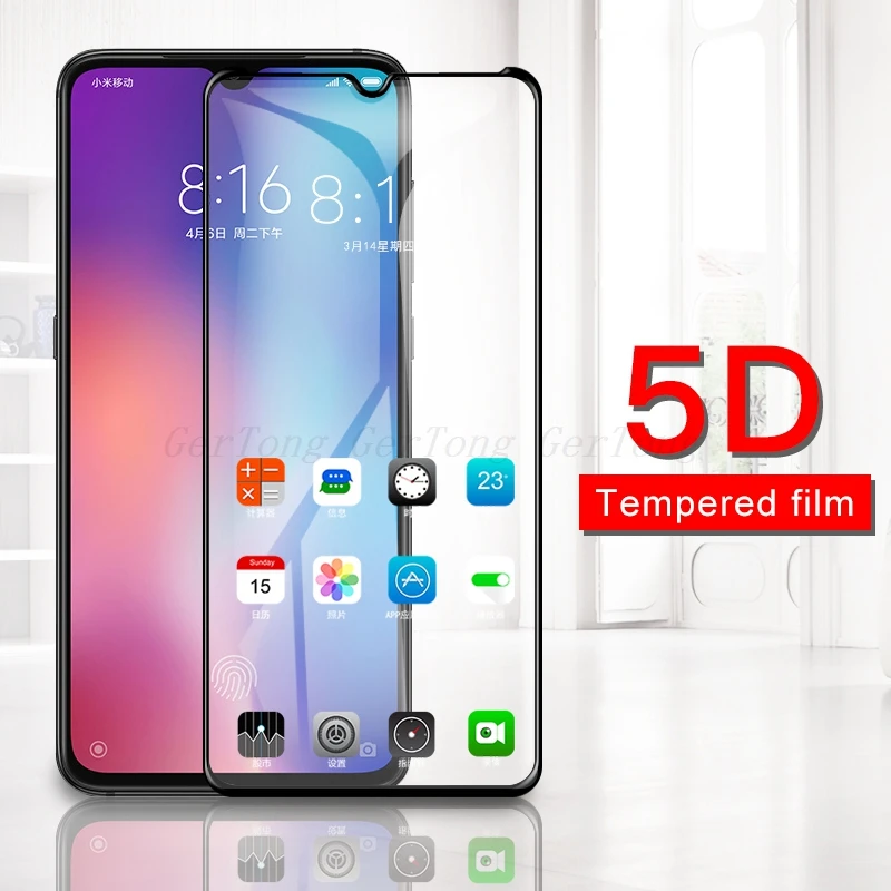 5D полное покрытие закаленное стекло для Xiaomi mi 9 SE 9T Pocophone F1 Защитная пленка с закругленными краями красный mi Note 7 K20 6 Pro 5 Plus