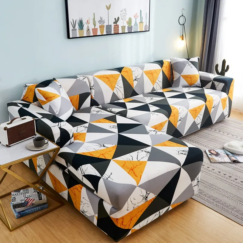 L Shape Elastic Sofa Cover Set Cotton Universal Sofa Covers for Living Room Pets Armchair Corner Couch Cover Corner Sofa