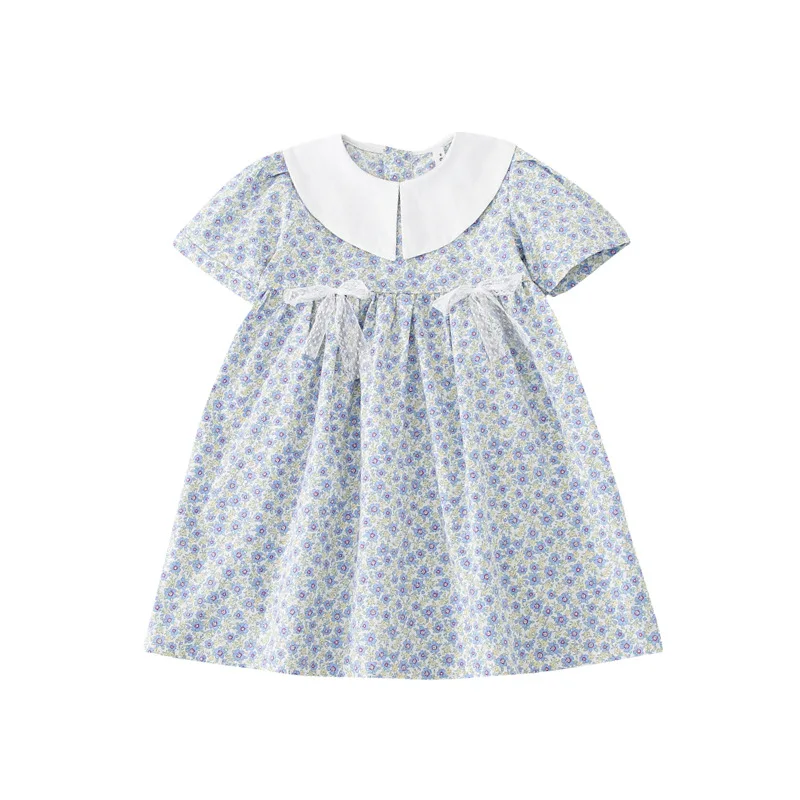 

Floral Dress Kids Summer Cotton Princess Dresses Baby Girls Clothing 1-6Y