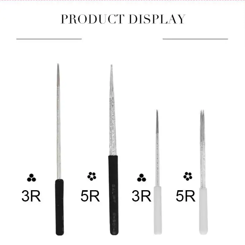 50pcs/lot 3R 5R Round Microblading Needles Eyebrow Circular Tattoo Needle for Tatoo Pen