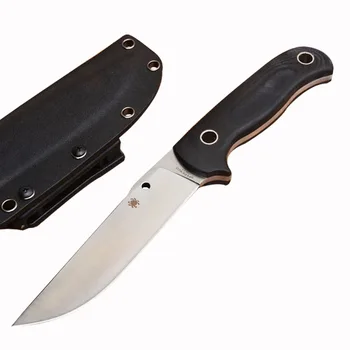 

Mengoing Tactical Survival Knife Micarta Handle Material Military Army EDC Fixed Blade Knives with Kydex Sheath