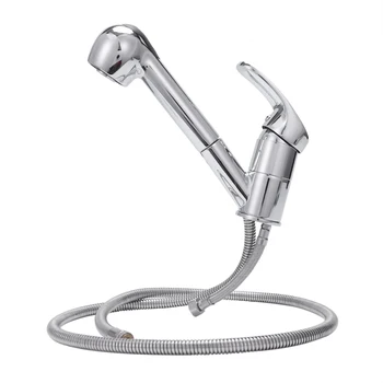 

Modern high pressure chrome single lever faucet tap with pull-out shower mixer for kitchen washbasin sink faucet tap single leve