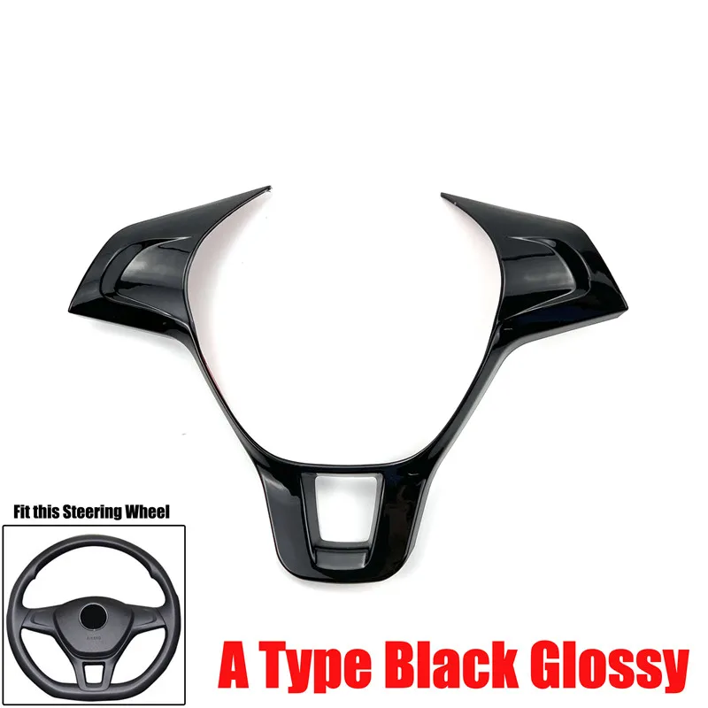 A type Black Отделка рулевого колеса автомобиля аксессуары для Volkswagen T-ROC C-TREK T-Cross TAYRON Phideon Teramont Atlas Arteon Fox MULTIVAN Sharan - Название цвета: A type Black