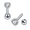 1 paire/2 pièces petit rond Cz Tragus Cartilage acier inoxydable 16G 4 broches oreille boucles d'oreilles Tragus hélice Piercing bijoux ► Photo 2/6