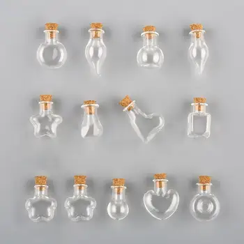 

5pcs Mini Drift Bottle Wishing Bottle DIY Craft Transparent Cork Stopper Glass Bottle Home Christmas Hanging Decoration