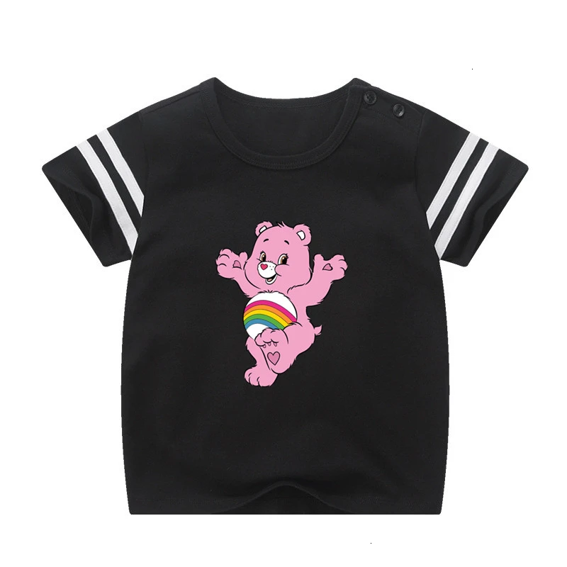Для мальчиков или девочек, Care Bears с персонажами из мультфильмов, детская спортивная футболка из натуральной детская футболка для маленьких мальчиков летние топы с рисунком из аниме cartoonTees - Цвет: as picture