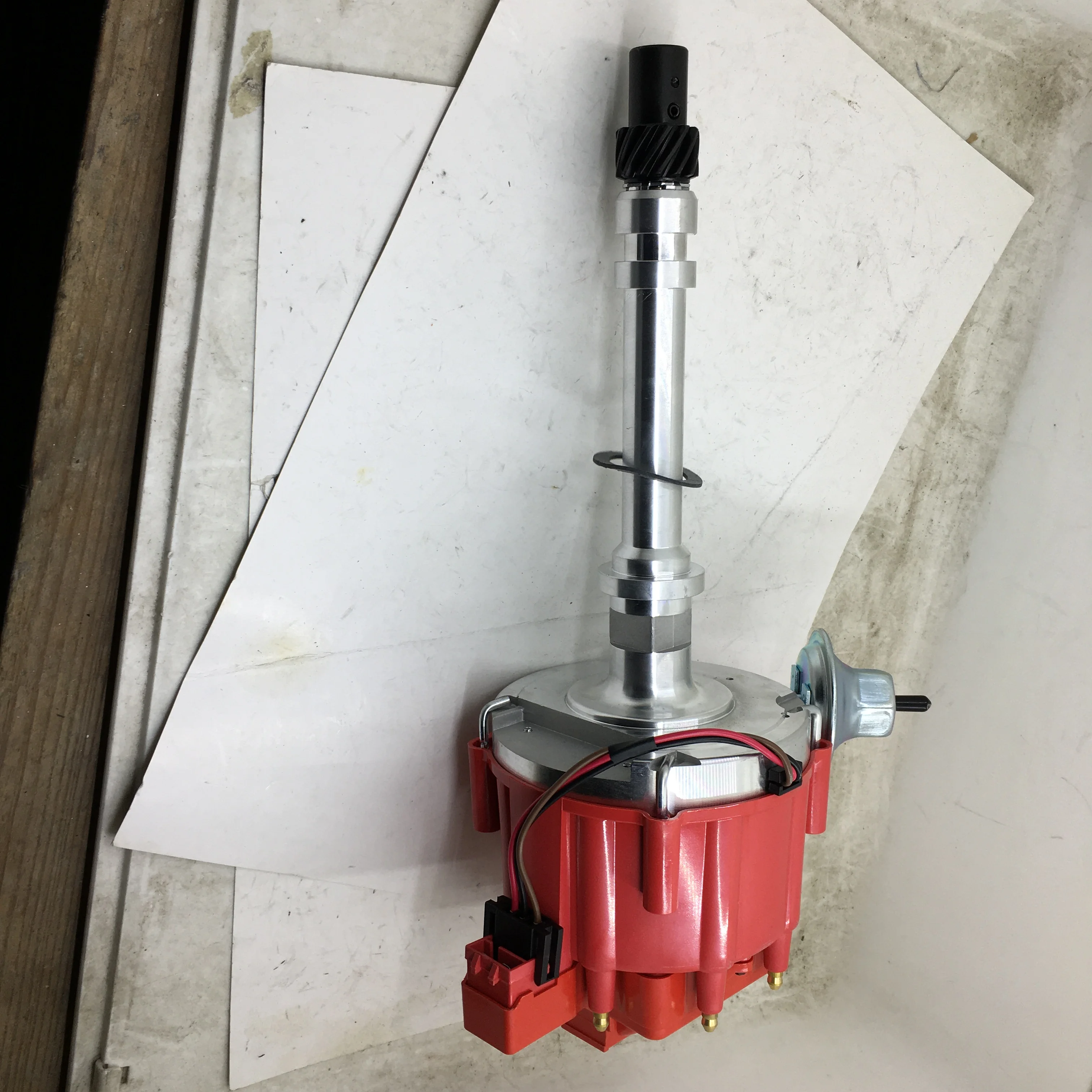 SherryBerg NEW complete distributor RED CAP FOR MSD MODEL Ignition 8365 Pro-Billet FOR GM HEI SBC BBC 265 327 350 400 396 454