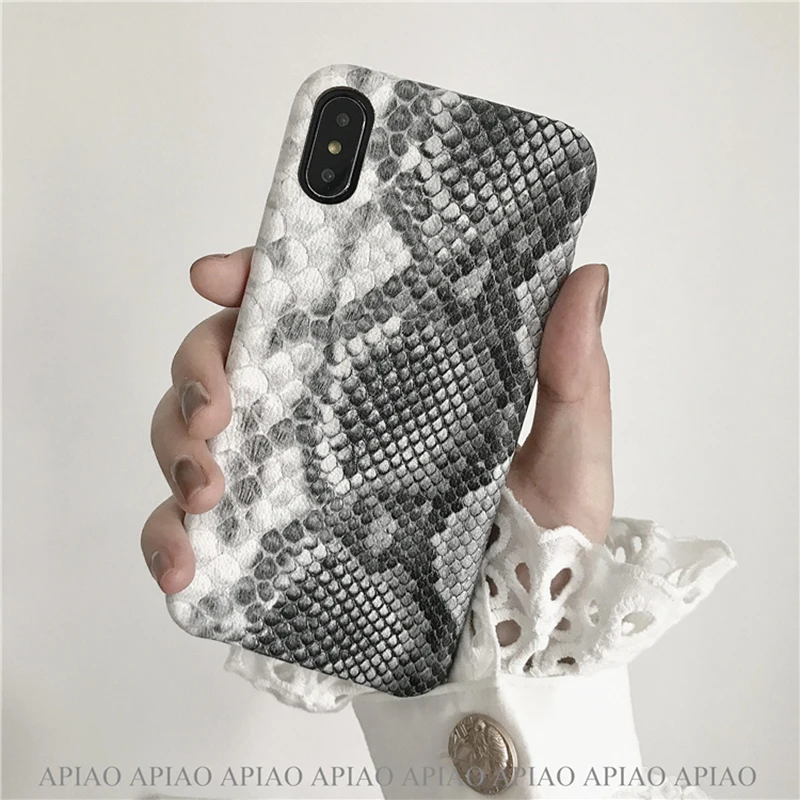 Чехол для iphone 6 plus 7 8 8plus X XR XS Max 11 Pro роскошный брендовый с узором под змеиную кожу