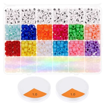 

Bracelet Making Kit, Friendship Bracelets Bead Kit with Pony Beads UV Beads Letter Beads and Elastic String for Bracelet and Jew