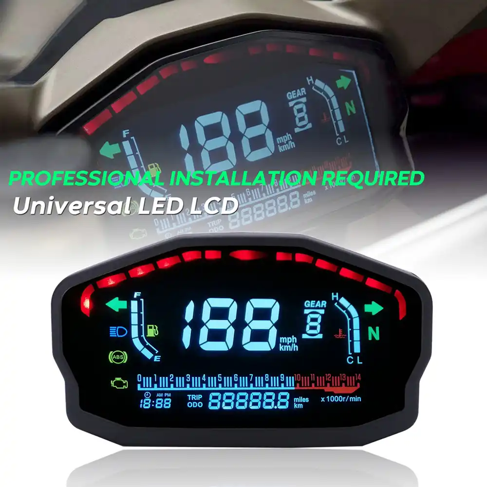 Motorcycle Panel Speedometer Night Vision Dial Odometer Led Multi Function Digital Indicator Tachometer Fuel Meter Kawasaki Instruments Aliexpress