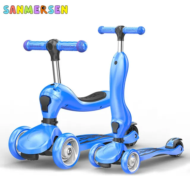 Folding 3 in 1  Multi-purpose Scooter Children's Scooter Tricycle Toy Outdoor Surf scooter Toys Suitable Cool Gift For Children 1