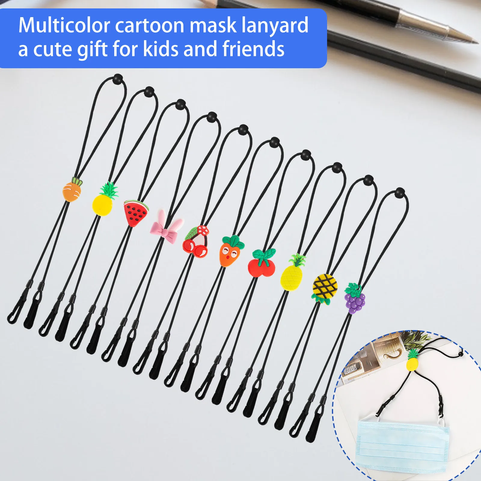 5pc Face Mask Lanyard Adjustable Length Handy Convenient Holder Rope Anti-lost Anti-drop Hanging Neck Rop Halt | Дом и сад