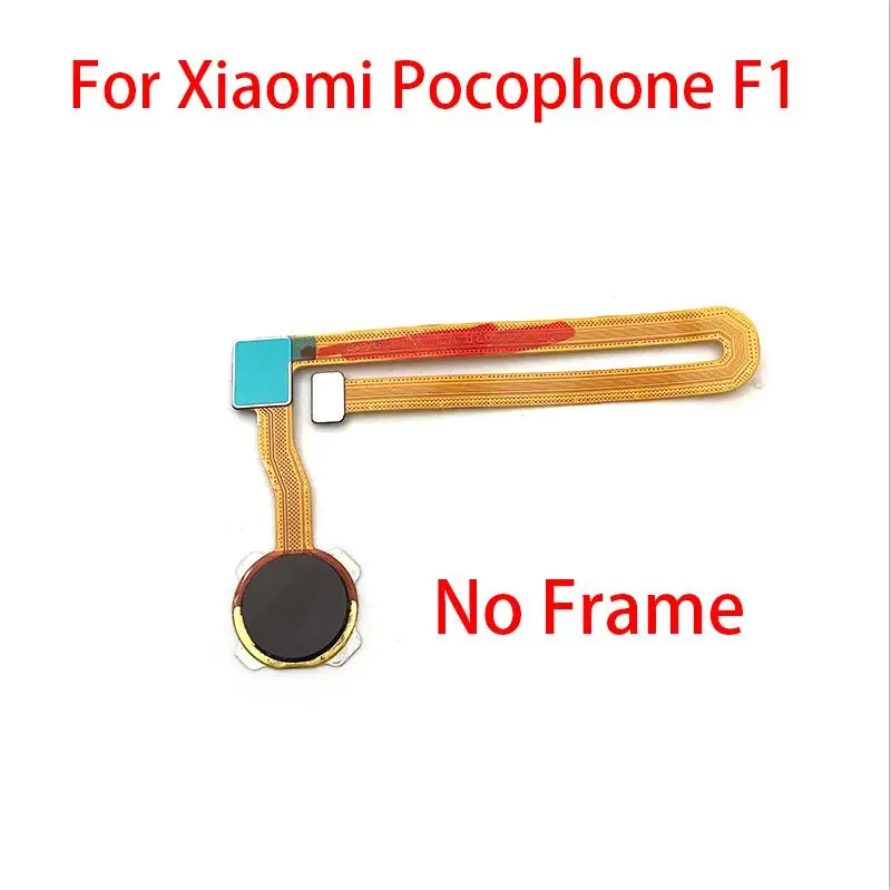 Совместимый для Xiaomi mi Poco F1 mi Pocophone F1 сканер отпечатков пальцев Сенсорный датчик кнопка домой гибкий кабель+ рамка для камеры - Цвет: Black No Frame