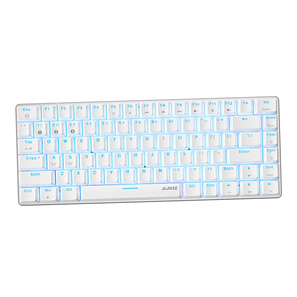 Ajazz AK33 Rechargeable Bluetooth 5.0/Type-C Wired Dual Mode Mechanical Keyboard with Red Switches and Backlight for Desktop