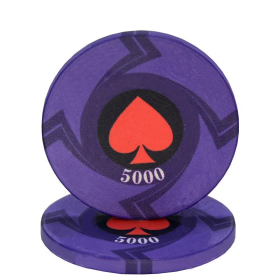 EPT 5000 Новые керамические Техасские фишки для покера, профессиональные фишки для покера, европейские фишки для покера, набор 10 шт./лот, Прямая поставка - Цвет: EPT 5000