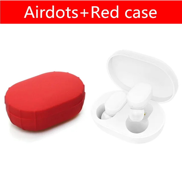 add red case Xiaomi mi AirDots TWS Bluetooth наушники беспроводные наушники-вкладыши гарнитура с mi c и зарядной док-станцией Молодежная версия - Цвет: add red case
