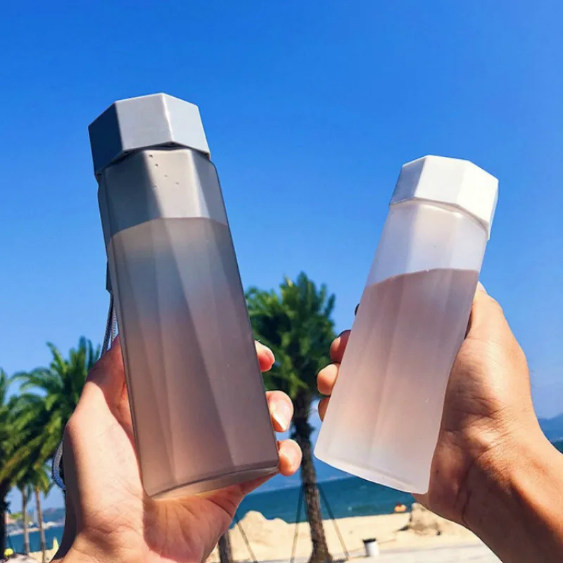 

New Simple Hand Frosted Space Cup 380ml Outdoor Water Cup Sports Portable Gift Plastic Cup Drinkware Bottles