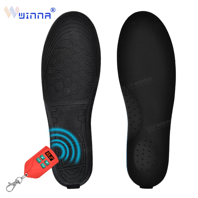 

2000mAh Arch Support Heating Insoles W/ Remote Control Rechargeable Heated Insoles Winter Foot Warmer Shoes Pads EUR Size 35-46#