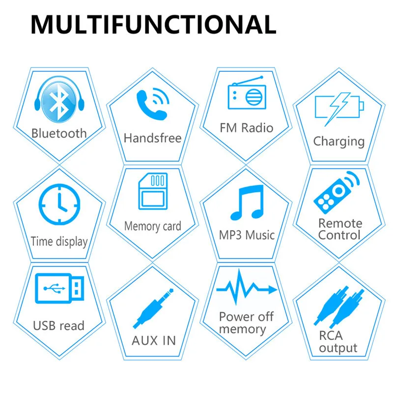Autoradio Car Radio Stereo Bluetooth FM Aux Input Wireless Audio Receiver TF USB 12V In-dash 1 din Audio MP3 Multimedia Player