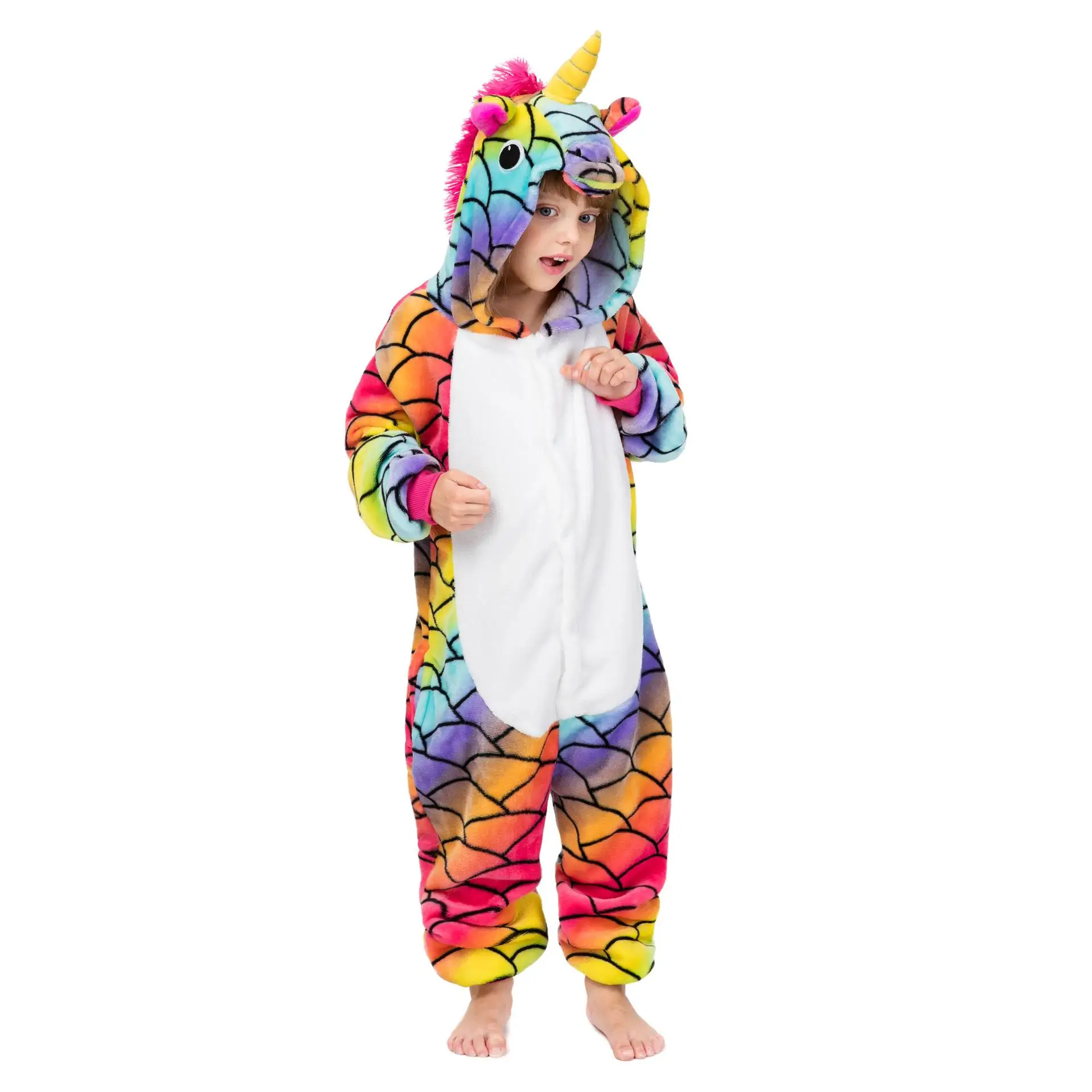 Kigurumi/комбинезон для мальчиков и девочек; детские зимние комбинезоны с единорогом; Пижама с аниме-животными; одежда для сна; комбинезон; детское одеяло; пижамы - Цвет: White Fish TianMa