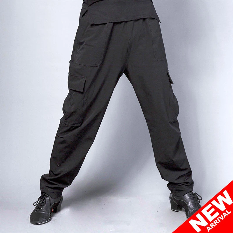 

Latin Dance Costume Adult Men'S Dance Trousers Latino Training Clothes Male Ballroom Samba Tango Practice Pocket Pants DL4415
