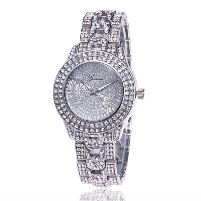 New Men's Quartz Watch Fashion Luxury Full Diamond Stainless Steel Steel Belt Diamond Multi-function Casual Watch