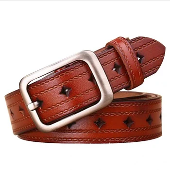 

JXQBSYDK Luxury Belts for Women Fashion High Quality Leather Belts Pin Buckle Waist Belts Cinturon Mujer
