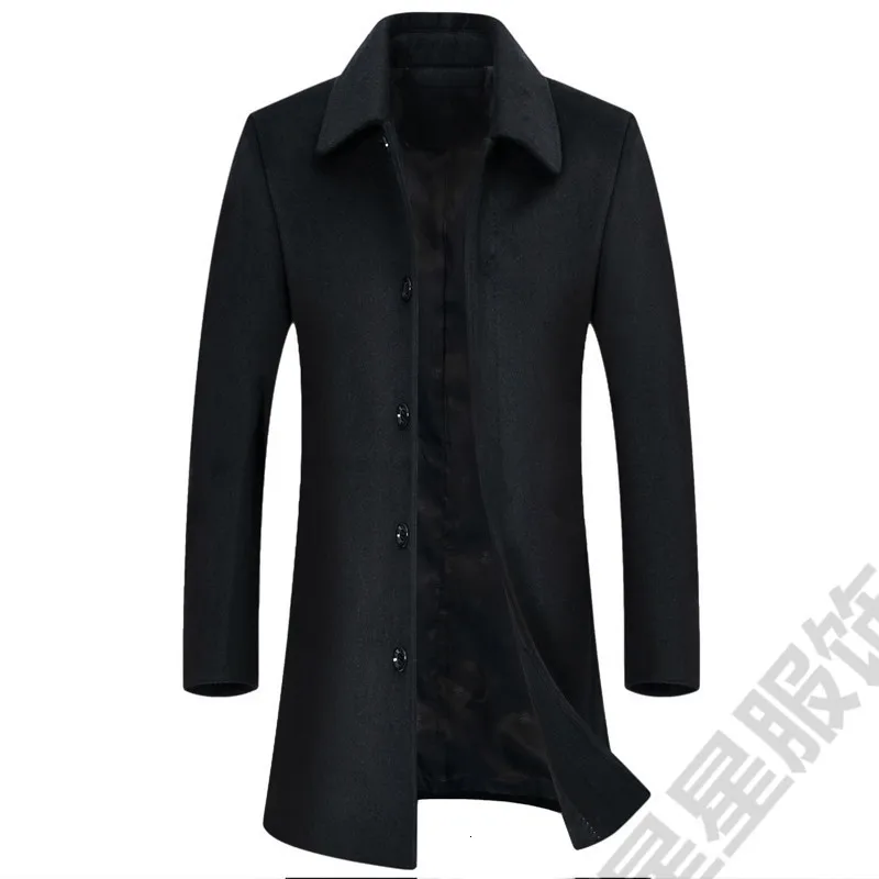 8XL плюс 6XL Зимняя шерстяная куртка мужская Высококачественная шерстяная облегающее пальто в повседневном стиле с воротником шерстяное пальто мужская длинная хлопковая куртка с воротником