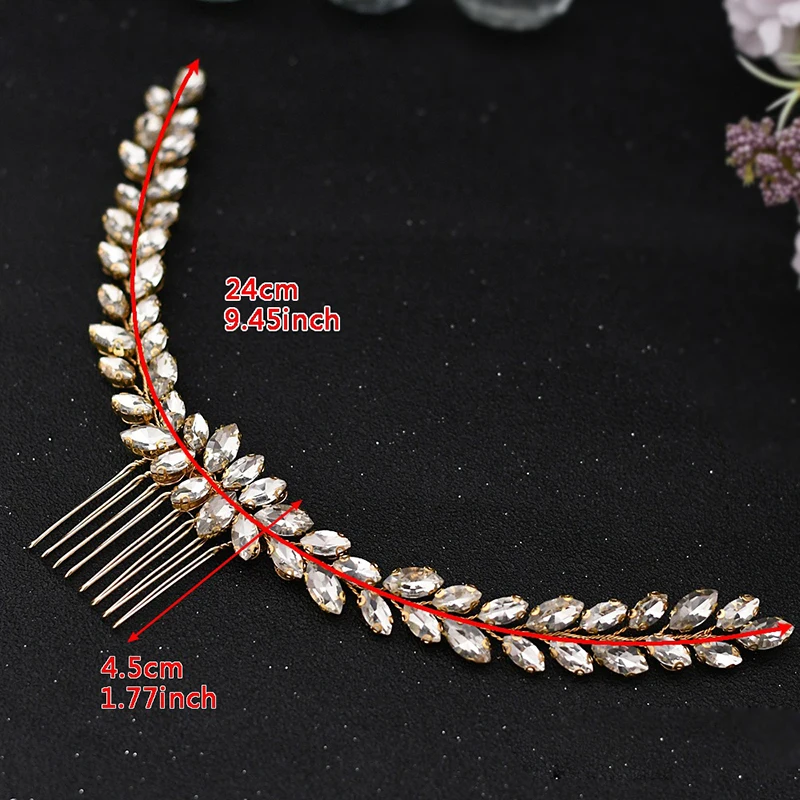 Floralbride Handmade Trendy Rhinestone Austrian Crystal Wedding Hair Comb Bridal Hair Accessories Women Bridesmaids Jewelry