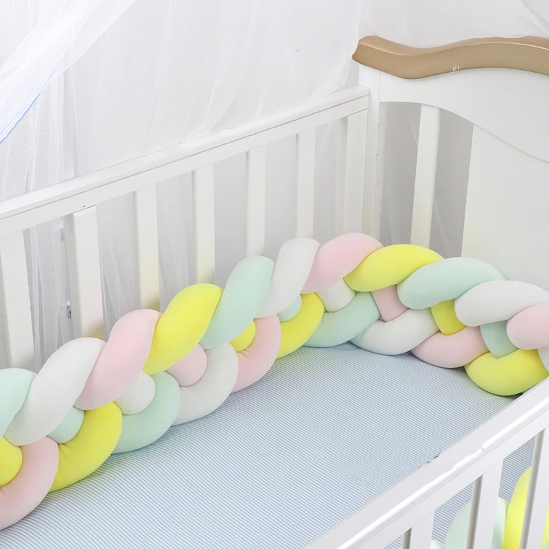 Koodykids 200cm Baby Bumper Bed 4 Braids Knot Cushion Baby Bumper Crib Braids Bumper Protection 16cm-18cm Nordic Style