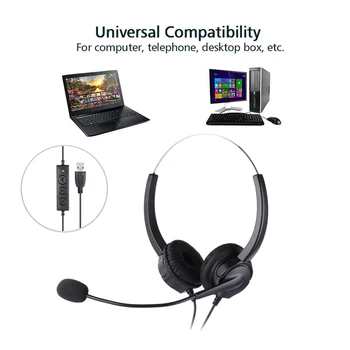 

AMS-Mute Function Call Center USB Headset Noise Cancelling USB Call Center Headphone with Microphone for Skype Computer