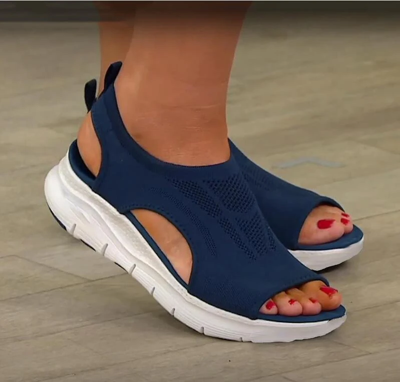 Sandalias informales de para mujer, cuñas de plataforma poco para exteriores, zapatos cómodos sin cordones de talla grande, Verano|Sandalias mujer| - AliExpress