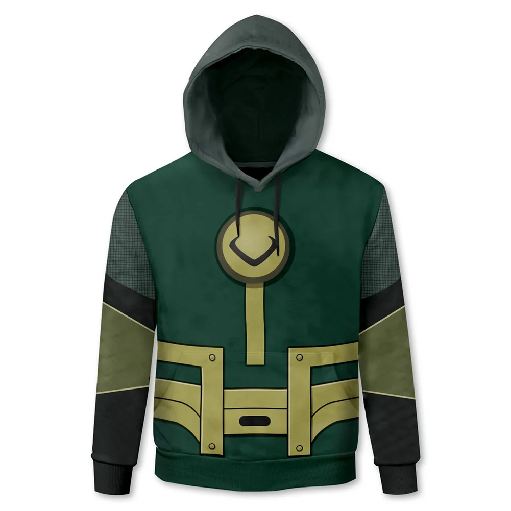 Толстовка Loki с капюшоном для косплея детская повседневная Уличная одежда 3D