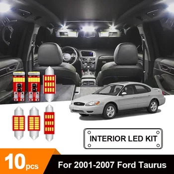 

10 x White Error Free Car Interior LED Reading Ceiling Trunk Glove Box License Plate Bulbs Package Kit For 2001-2007 Ford Taurus