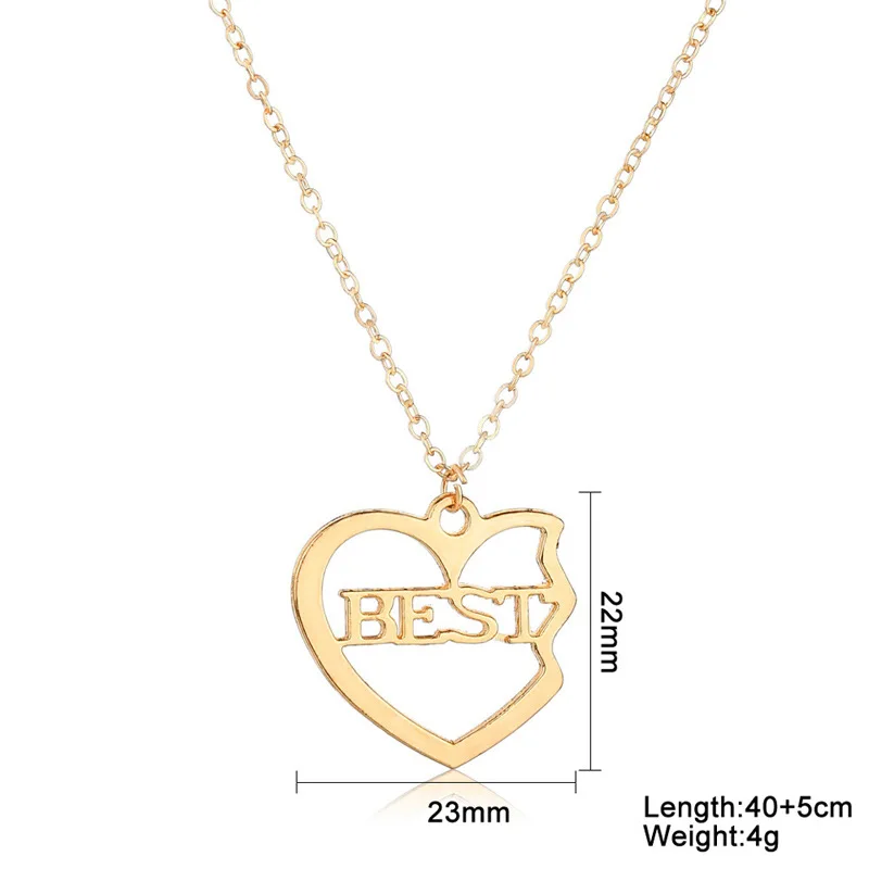 3 шт./набор, очаровательные ожерелья с подвеской в виде сердца для женщин и девочек, ожерелья для дружбы золотого цвета, ювелирные изделия, подарок