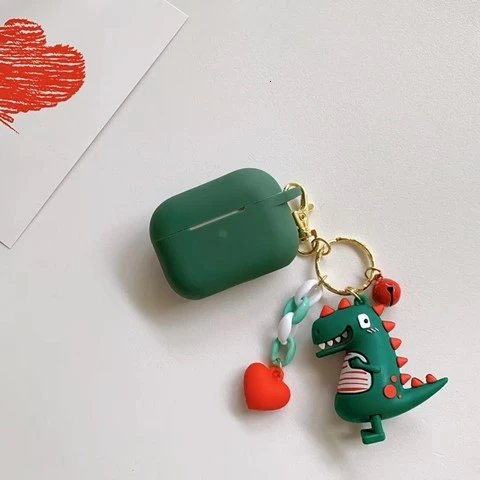 dinosaur Милый чехол для наушников с динозавром из мультфильма, силиконовый чехол для Airpods Pro, чехол для ключей, аксессуары, защитный чехол для Air pods Pro 3 - Цвет: dinosaur