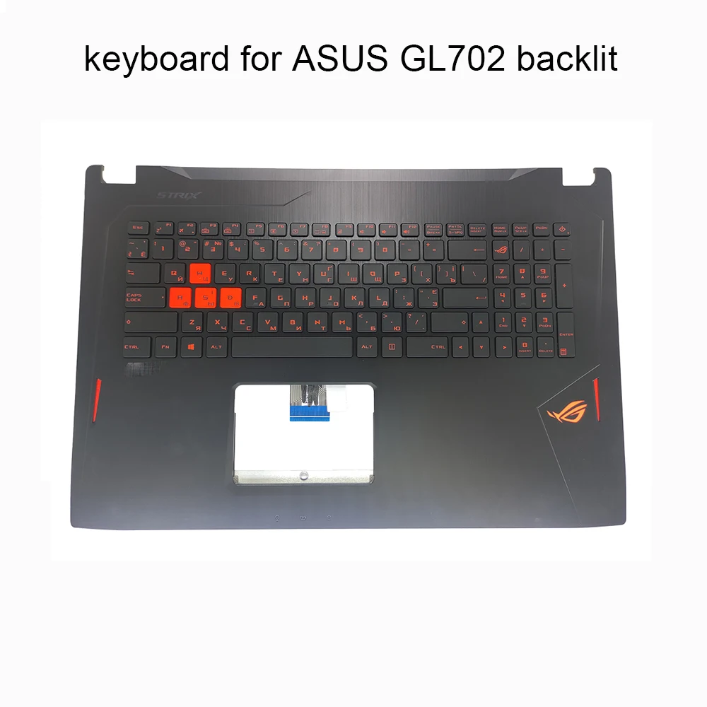 Teclado de Retroiluminação para Asus Teclado com Descanso para Luz de Fundo Ukrainian para Asus Rog Strix Gl702 Gl702v Gl702vm Vmk Gl702vs Vsk Gl702vt Gl702vi