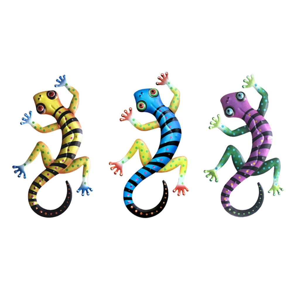 Металлический Настенный декор Gecko со стеклом для украшения дома и сада