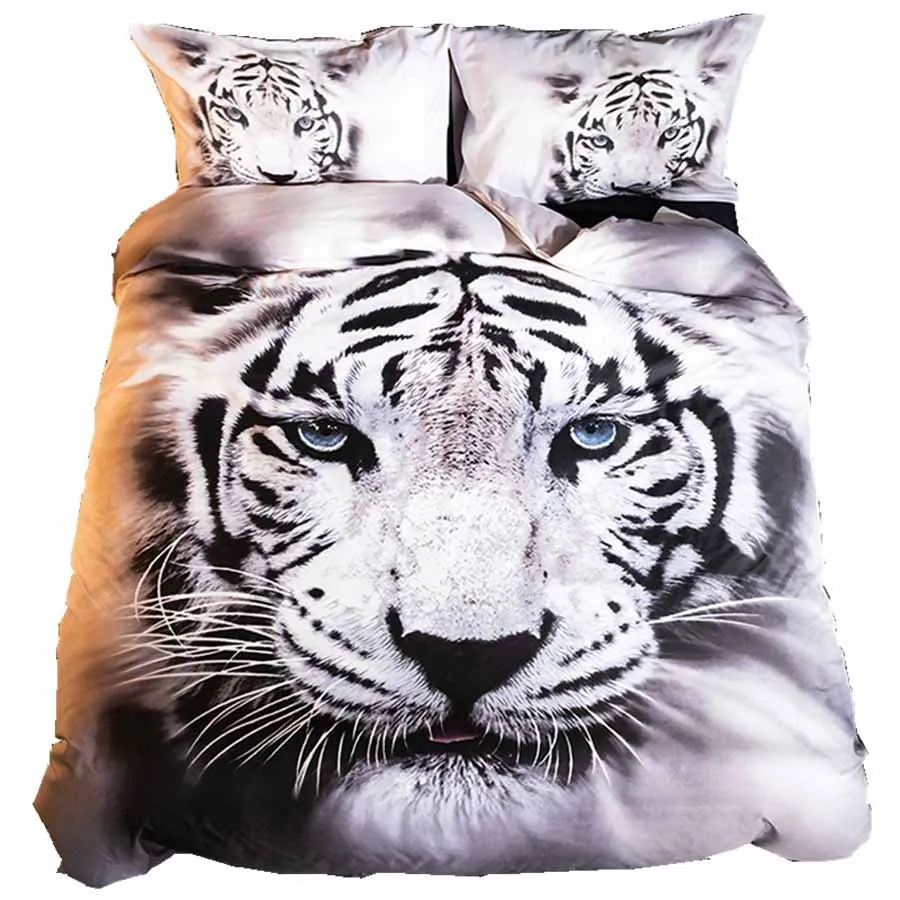 

WOSTAR 100% Cotton bedding set Bed Sheet Duvet Cover Pillowcase 3d printed tiger Home Textiles Comforter Bedding Sets Bed Linen