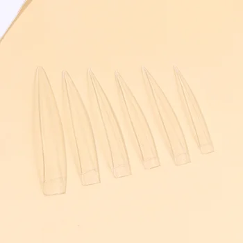 

120pcs Extra Long Fake Nails Extending Nail Sharp Nail Art Tool Delicate Fake Nail for Woman (12 Styles Long Sharp Transparent)