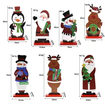 

Welcome Christmas Wooden Crafts Santa Claus Toys Snowman Reindeer 2020 Merry Christmas Table Ornament Kid Navidad Gift Home Deco