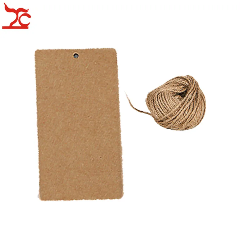 Wholesale 1000Pcs Kraft Paper Tags Luggage Wedding Note Label With Jute String DIY Blank Kraft Travel Gift Hang Tag 4 Colors