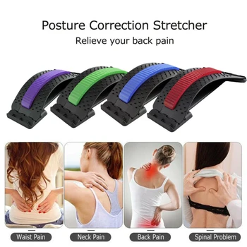 

Back Massage Stretcher Traction Waist Support Spine Posture Corrector Massager Relief Lumbar Pain Fitness Equipment Unisex