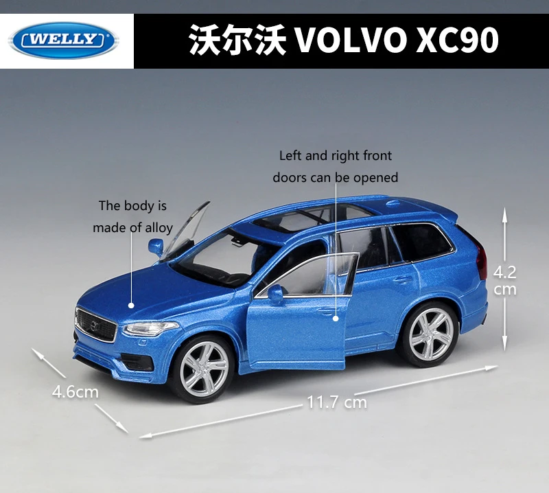 WELLY Diecast 1:36 VOLVO XC90 внедорожник высокий симулятор модель автомобиля металлический