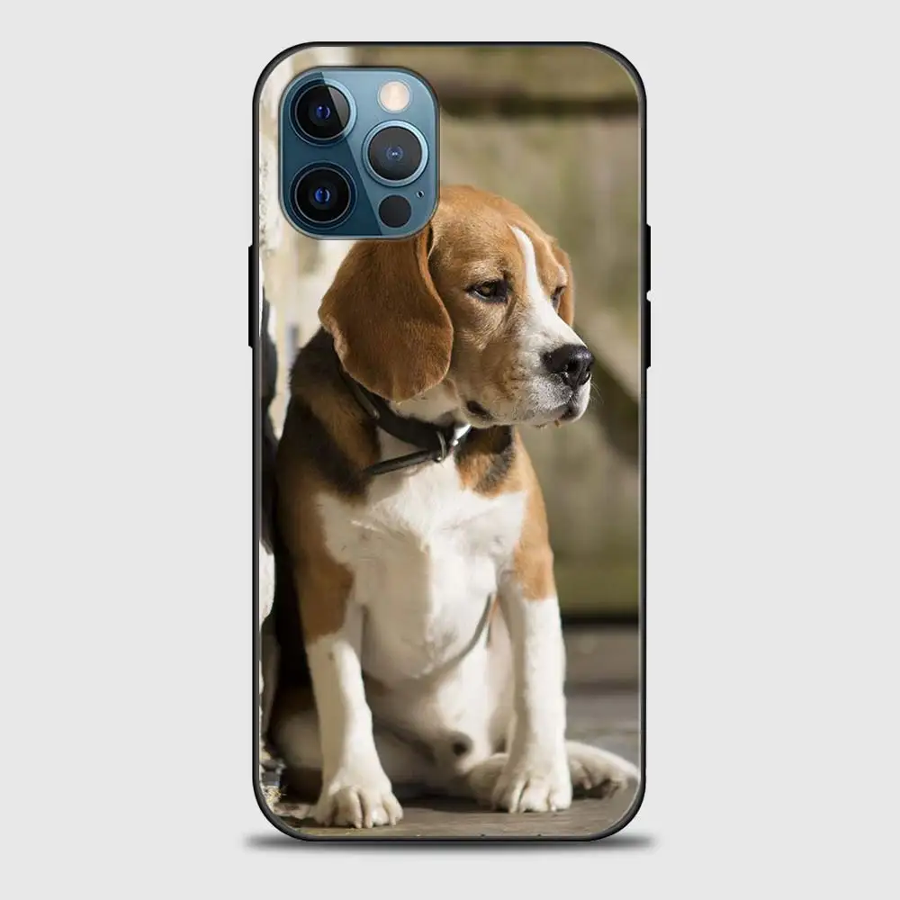 Phone Case for iPhone 12 Pro 12 Mini 11 Pro Max XR XS MAX 7 8 Plus Silicone Black Cover Coque Bumper Matte Beagle Dog iphone 11 phone case