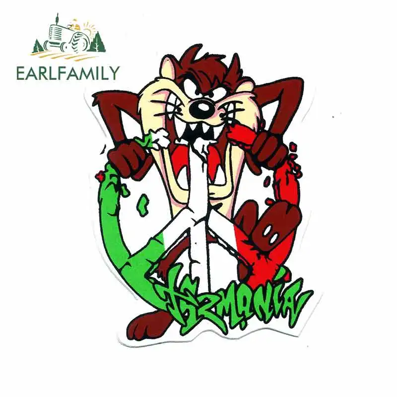 

EARLFAMILY 13cm x 11cm for Taz Devil Green Peace Anime Funny Car Stickers Vinyl JDM Waterproof Anime Bumper Trunk Truck Graphics