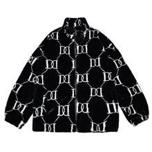 Winter imitation fur mink rabbit fur jacket men's cotton-padded jacket large size plush jacket jacket control casual loose