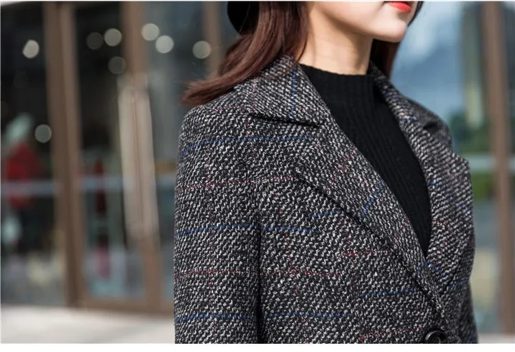 Elegant Slim Long Women's Coat Warm Winter Single Breasted Belted Jackets Office Lady Woolen Coats Top Quality Outerwear LU1839 long duvet coat