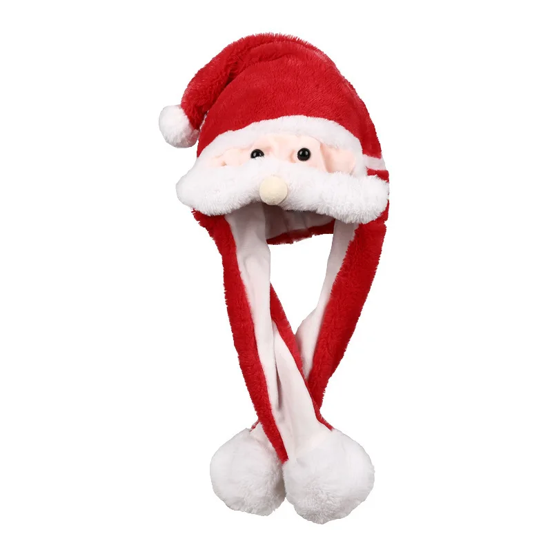 НОВАЯ РОЖДЕСТВЕНСКАЯ светящаяся шапка с ушками, рождественские вечерние обручи для волос, шапка Санта Клауса, шапка с ушками, плюшевые игрушки, подарки для детей - Цвет: Santa Claus